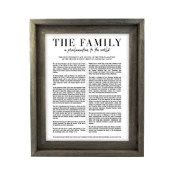 Framed Classic Family Proclamation - Barnwood  - LDP-ART-FP-CLASS-BW