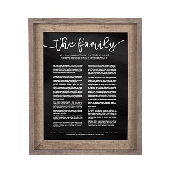 Framed Chalkboard Family Proclamation - Two-Toned Barnwood Framed family proclamation, family proclamation framed
