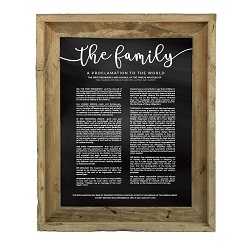 Framed Chalkboard Family Proclamation - Barnwood Framed family proclamation, family proclamation framed