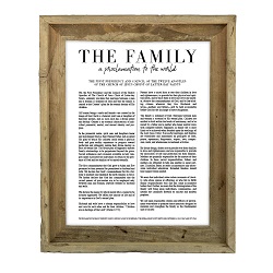 Framed Classic Family Proclamation - Barnwood Framed family proclamation, family proclamation framed