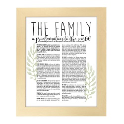 Framed Laurel Family Proclamation - Natural Finish