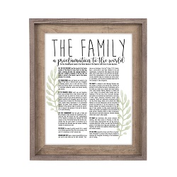 Framed Laurel Family Proclamation - Two-Toned Barnwood framed family proclamation, family proclamation framed, pretty family proclamation