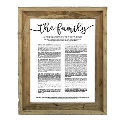 Framed Modern Family Proclamation - Barnwood Framed family proclamation, family proclamation framed