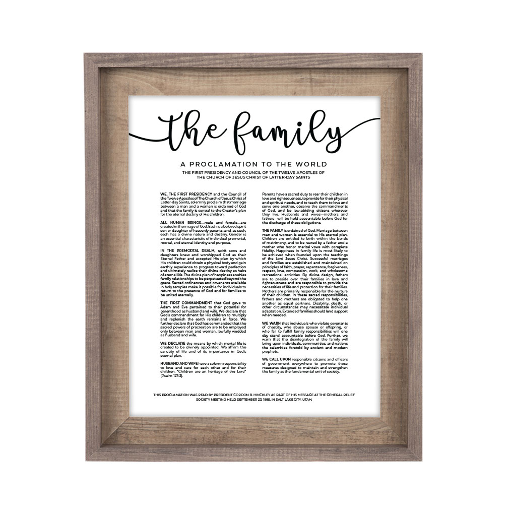 11x14 Framed Family Proclamation