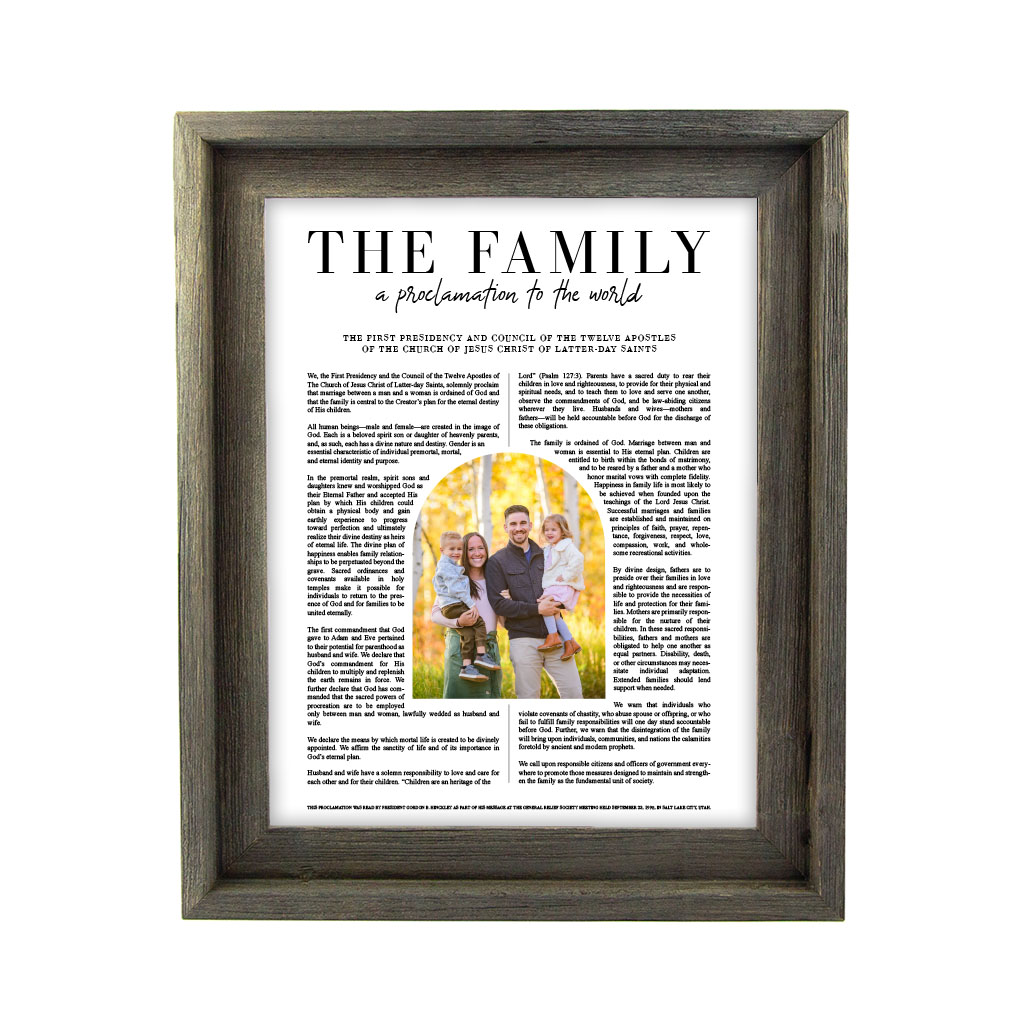 Framed Photo Family Proclamation - Barnwood - LDP-ART-FP-PHOTO-BW