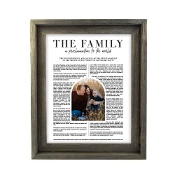 Framed Photo Family Proclamation - Barnwood Framed family proclamation, family proclamation framed