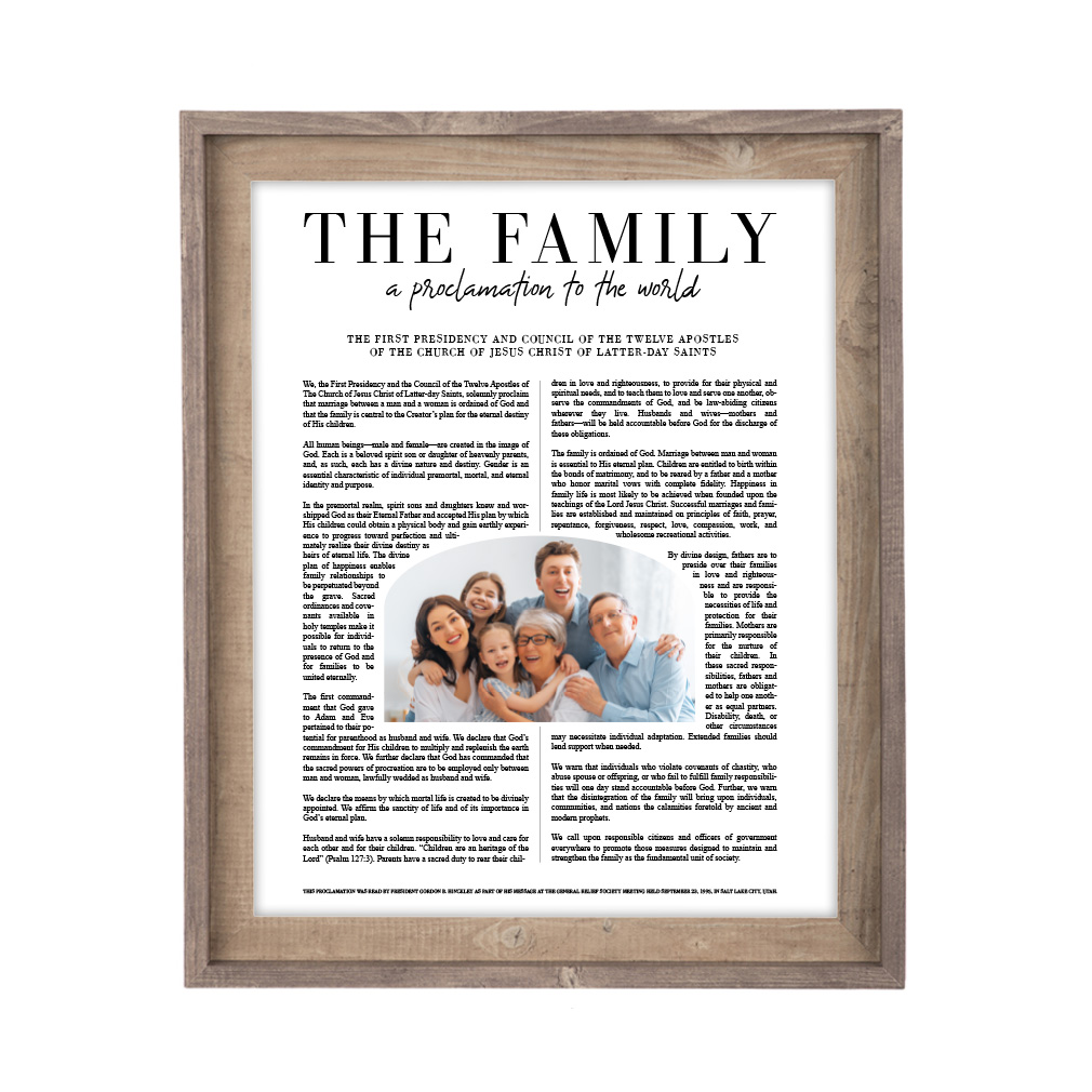 Framed Photo Family Proclamation - Two-Toned Barnwood - LDP-ART-FP-PHOTO-TTBW