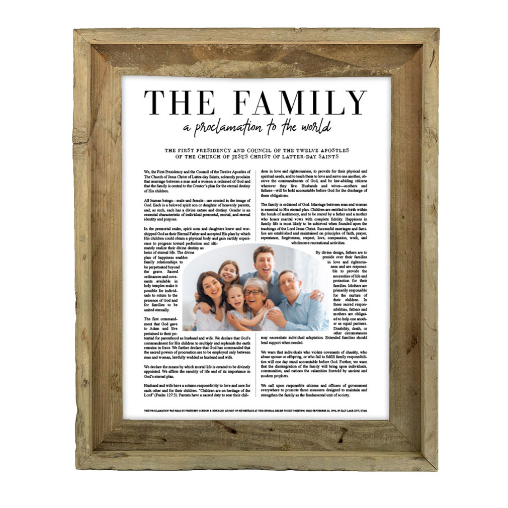 Framed Photo Family Proclamation - Barnwood - LDP-ART-FP-PHOTO-BW
