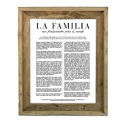 Framed Classic Spanish Family Proclamation - Barnwood Framed family proclamation, family proclamation framed, spanish family proclamation
