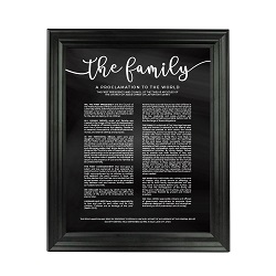 Framed Chalkboard Family Proclamation - Beveled Black framed family proclamation, family proclamation framed, pretty family proclamation