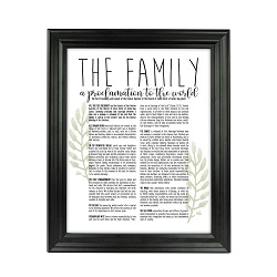 Framed Laurel Family Proclamation - Beveled Black