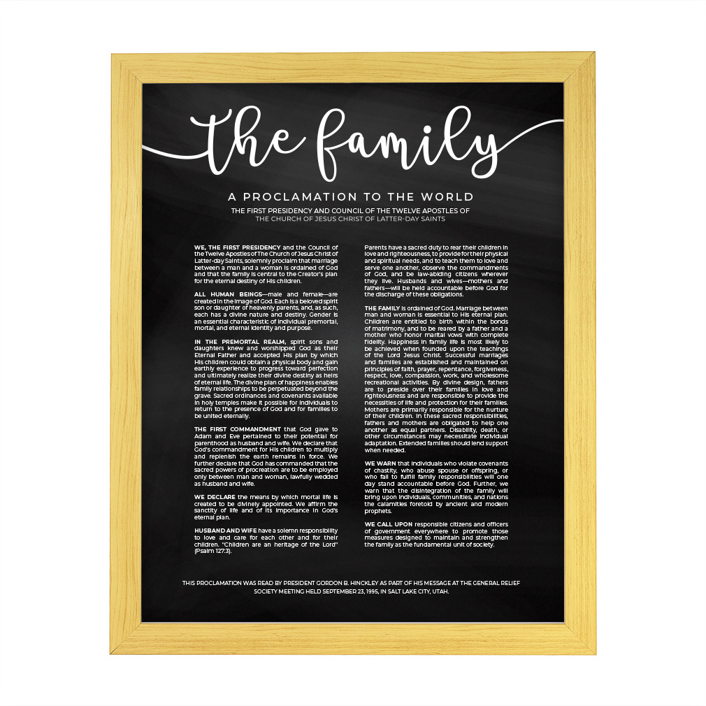 Framed Chalkboard Family Proclamation - LDP-ART-PRO-FML-CHLK