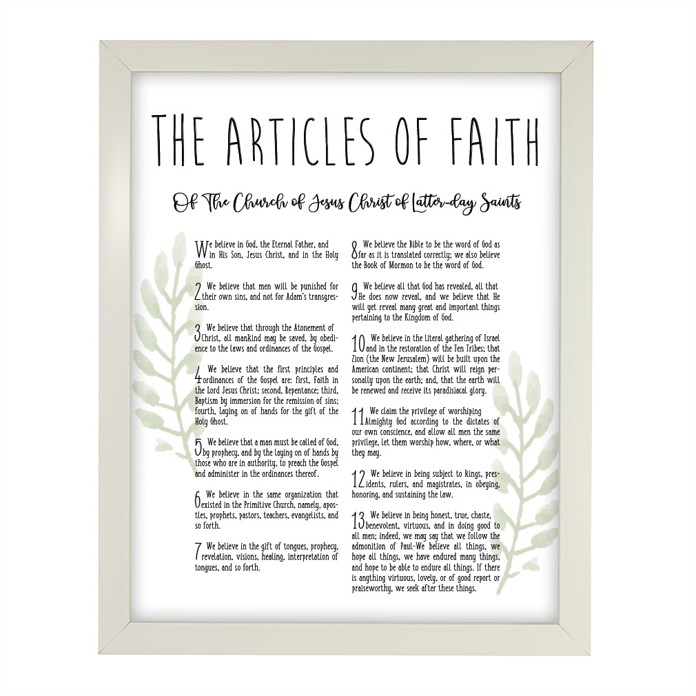 Framed Laurel Articles of Faith - LDP-ART-PRO-AOF-LRL