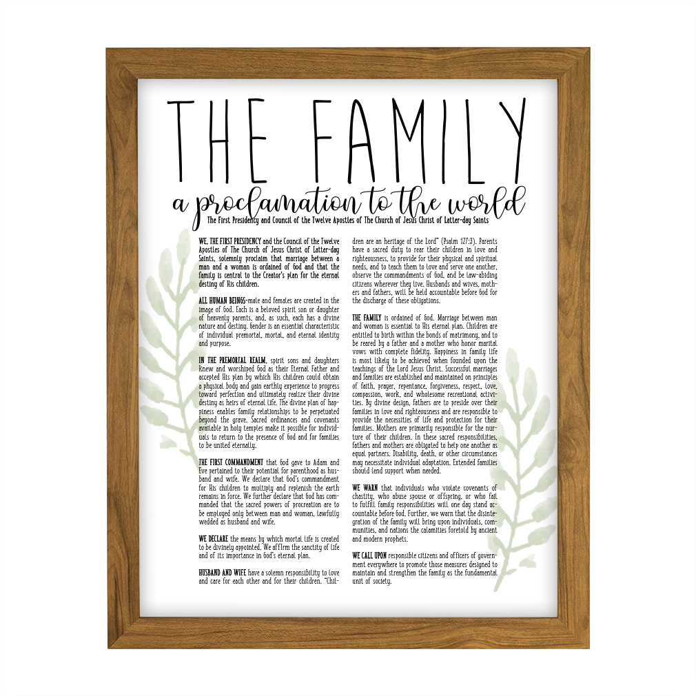 Framed Laurel Family Proclamation - LDP-ART-PRO-FML-LRL