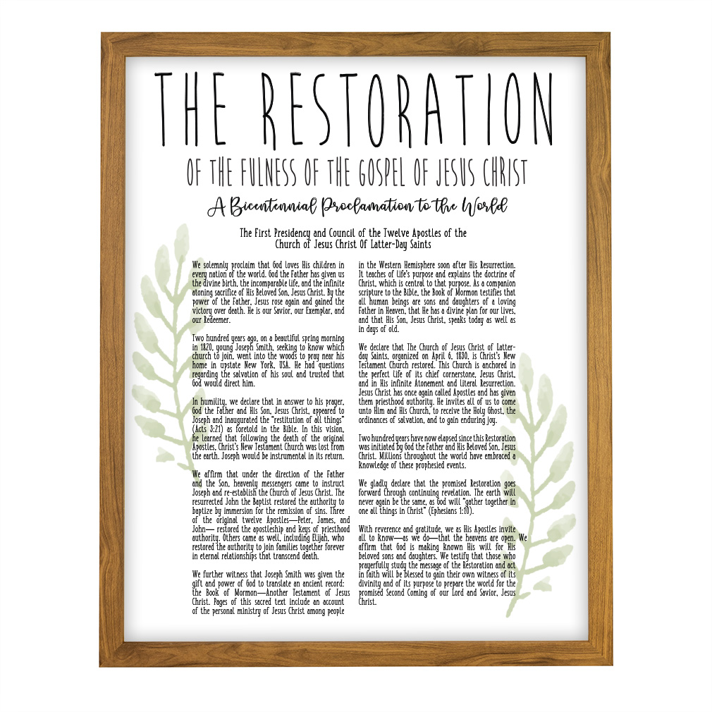 Framed Laurel Restoration Proclamation - LDP-ART-PRO-RES-LRL