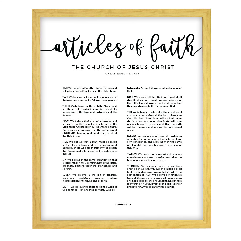 Modern Articles of Faith - Framed/Unframed - LDP-ART-PRO-AOF-MOD