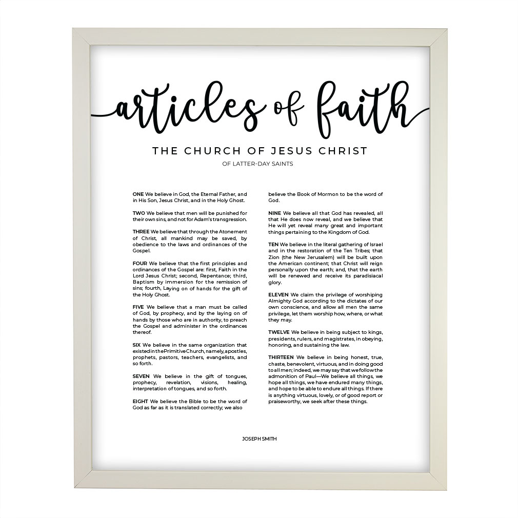 Framed Modern Articles of Faith - LDP-ART-PRO-AOF-MOD