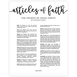 Modern Articles of Faith - Wall Art framed articles of faith, framed lds proclamations, framed lds articles of faith, articles of faith
