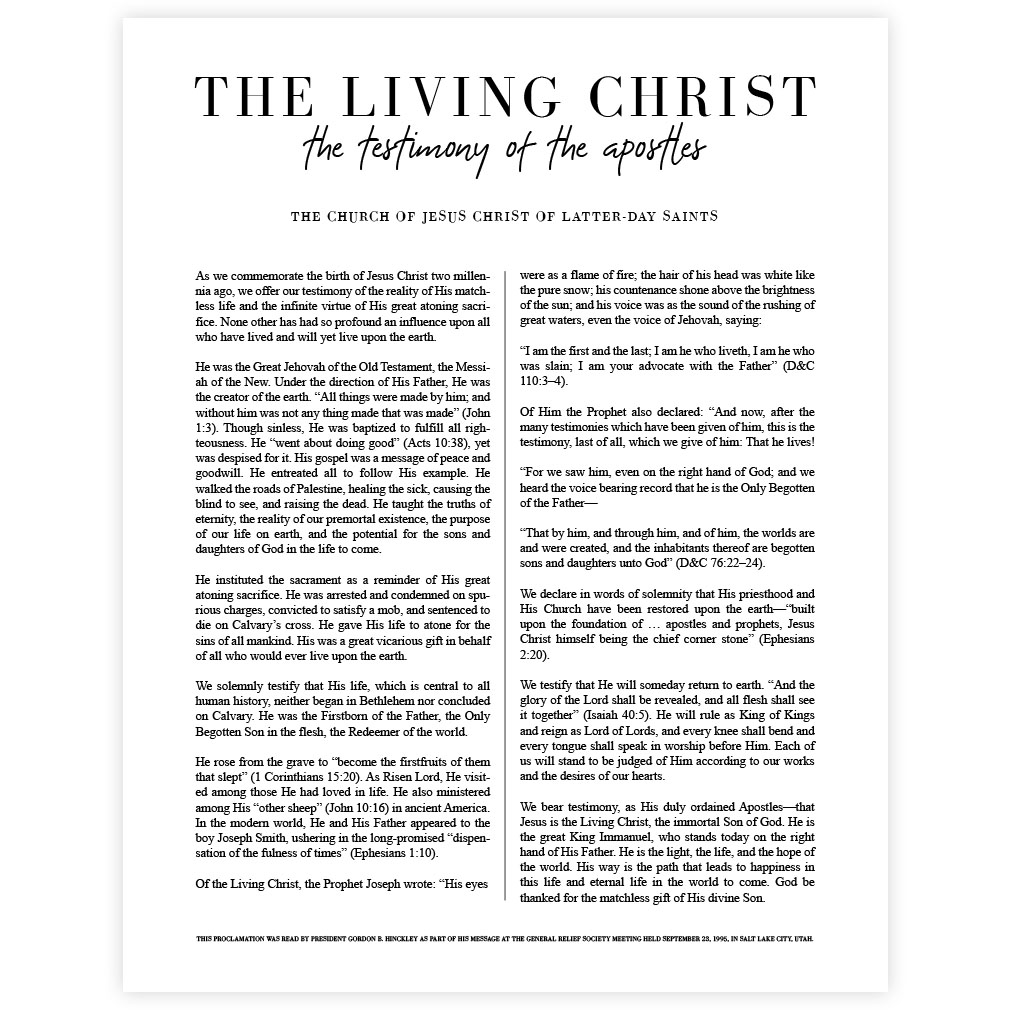 Classic Living Christ Proclamation - Framed/Unframed - LDP-ART-PRO-LC-CLS