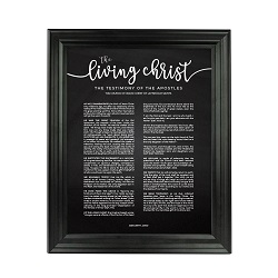 Framed Chalkboard Living Christ - Beveled Black - LDP-ART-LC-CHALK-BVBLK