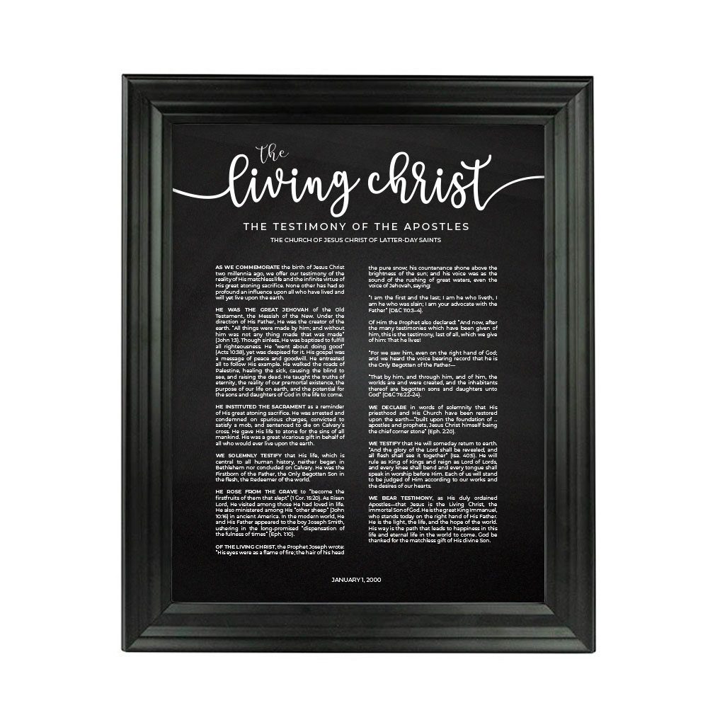 Framed Chalkboard Living Christ - Beveled Black - LDP-ART-LC-CHALK-BVBLK
