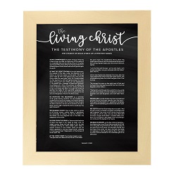 Framed Chalkboard Living Christ - Natural Finish