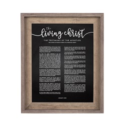 Framed Chalkboard Living Christ - Two-Tone Barnwood Framed living christ, living christ framed