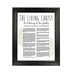 Framed Laurel Living Christ - Beveled Black - LDP-ART-LC-LAUREL-BVBLK