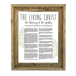 Framed Laurel Living Christ - Barnwood framed living christ, living christ framed, pretty living christ