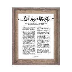 Framed Modern Living Christ - Two-Tone Barnwood Framed living christ, living christ framed