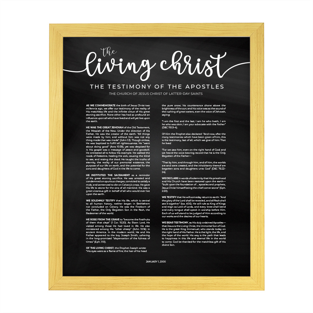 Chalkboard Living Christ Proclamation - Framed/Unframed - LDP-ART-PRO-LC-CHLK