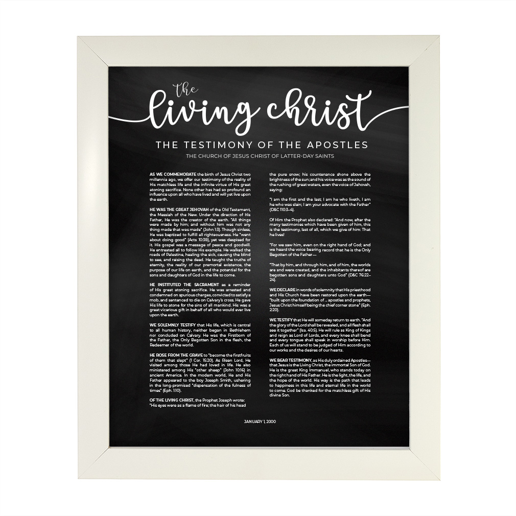 Framed Chalkboard Living Christ Proclamation - LDP-ART-PRO-LC-CHLK