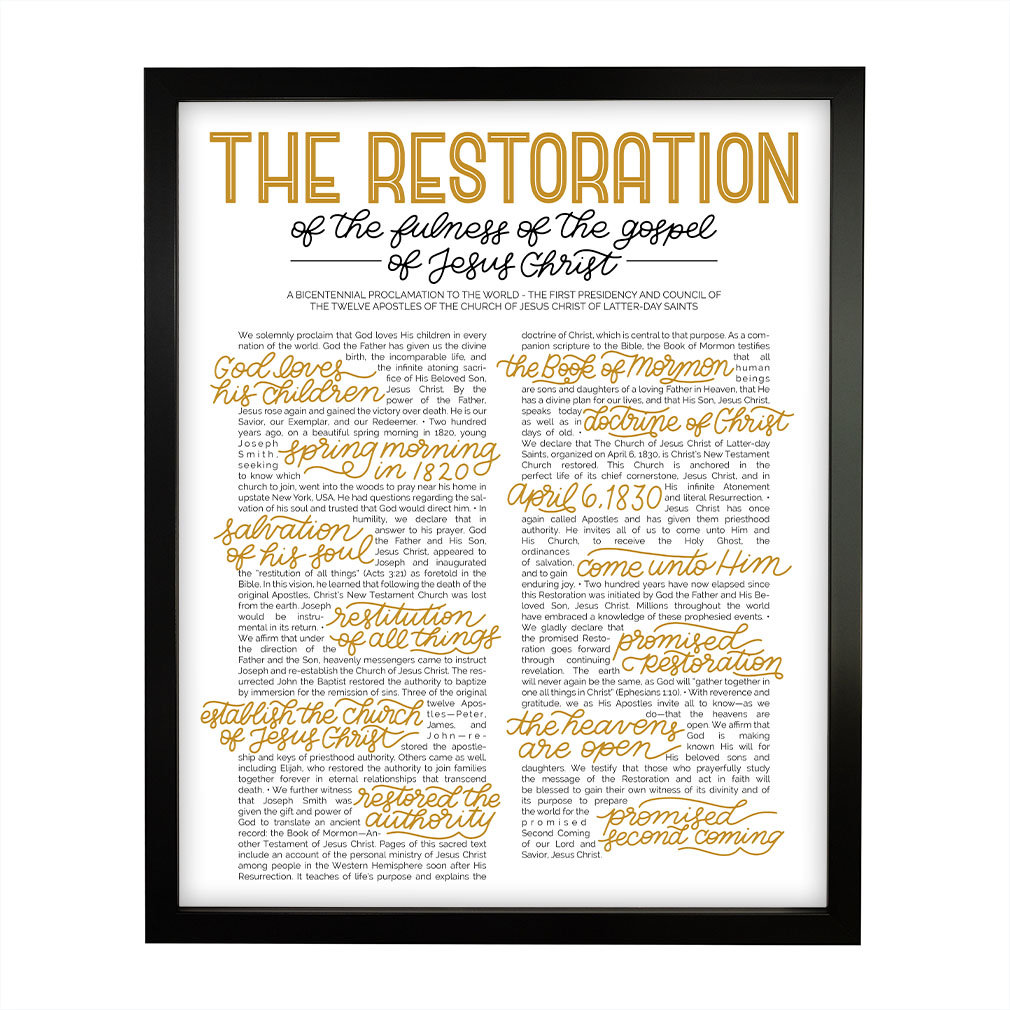 Hand-Lettered Restoration Proclamation - Framed/Unframed - LDP-ART-PRO-RES-HL