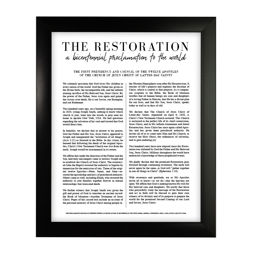 Classic Restoration Proclamation - Framed/Unframed - LDP-ART-PRO-RES-CLS