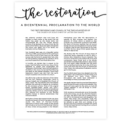 Framed Modern Restoration Proclamation framed restoration proclamations, framed lds proclamations, framed lds restoration proclamations, restoration proclamation