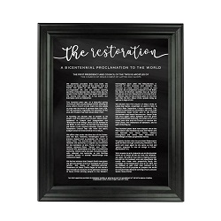 Framed Chalkboard Restoration Proclamation - Beveled Black framed restoration proclamations, framed lds proclamations, framed lds restoration proclamations