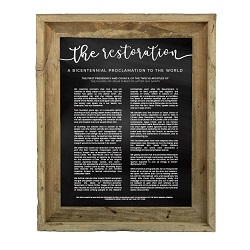 Framed Chalkboard Restoration Proclamation - Barnwood Framed restoration proclamation, restoration proclamation framed