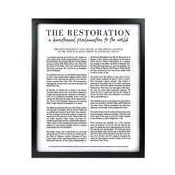 Framed Classic Restoration Proclamation - Black framed restoration proclamations, framed lds proclamations, framed lds restoration proclamations