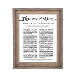 Framed Modern Restoration Proclamation - Two-Tone Barnwood Framed restoration proclamation, restoration proclamation framed