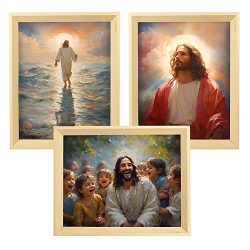 11x14 Framed Jesus Art – 3 Options