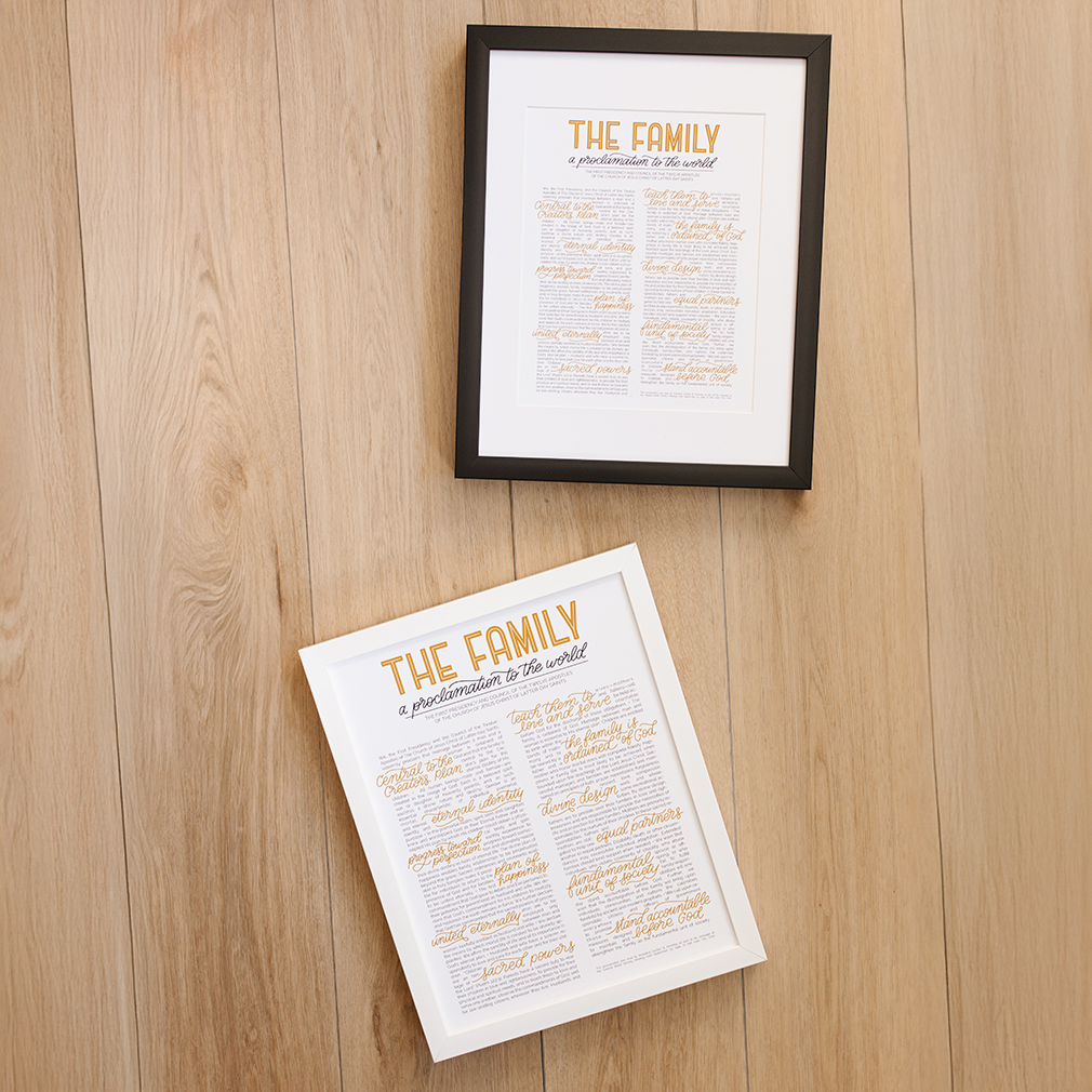 Hand-Lettered Family Proclamation - Framed/Unframed - LDP-ART-PRO-FML-HL