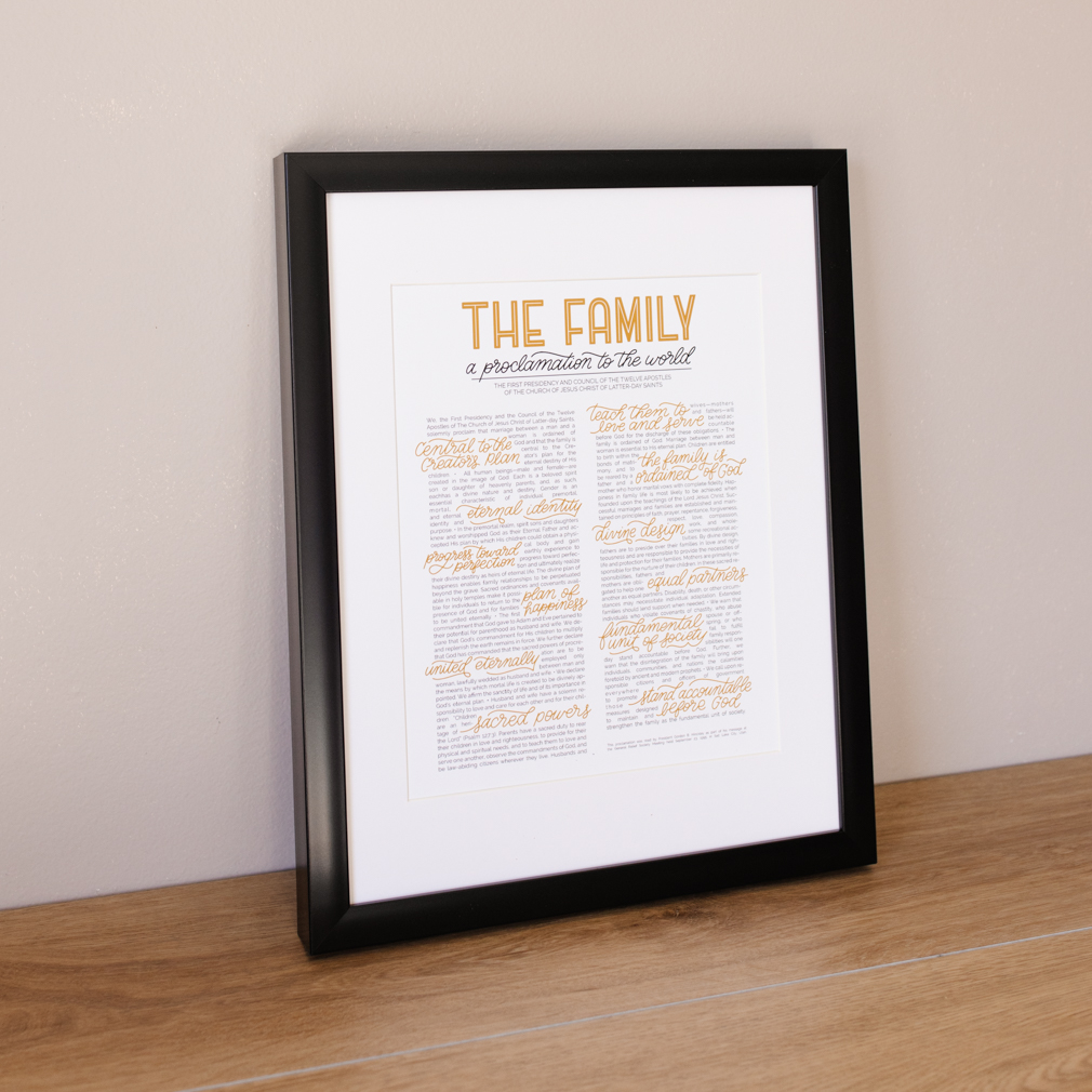 Hand-Lettered Family Proclamation - Framed/Unframed - LDP-ART-PRO-FML-HL