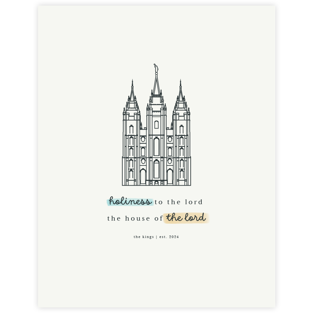 The House of the Lord Personalized Temple Art - Framed - LDP-ART-WA-HOL