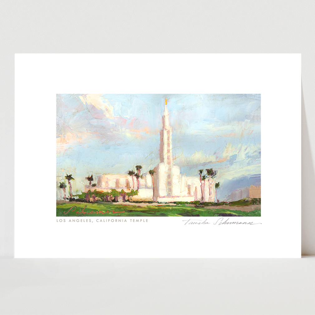 Los Angeles California Temple Oil Painting Print - TSA-LAT