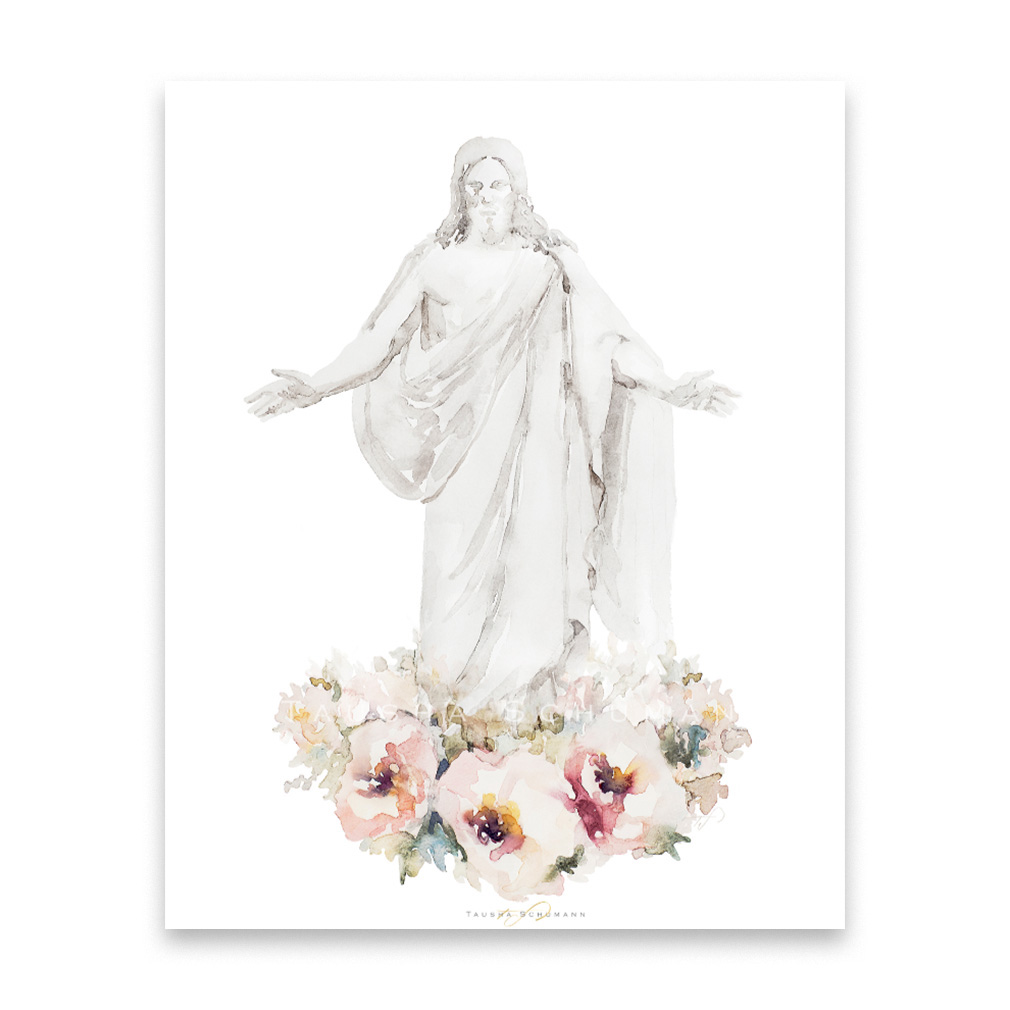 Christus with Floral Original Watercolor Print - TSA-CFW