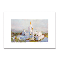 Oakland California Temple Oil Painting Print