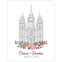 Personalized Hand-Drawn Temple Art - Framed/Unframed Wall Art