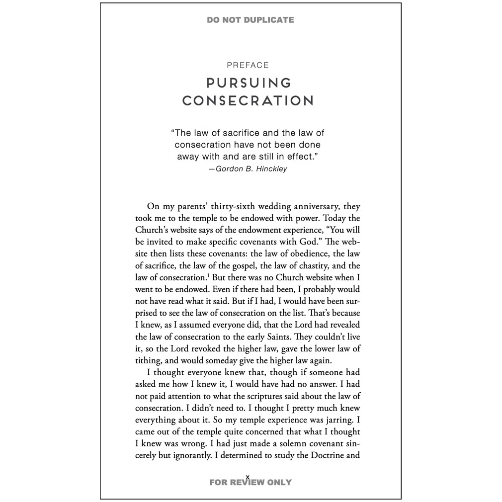 Let's Talk about the Law of Consecration - DBD-6001724