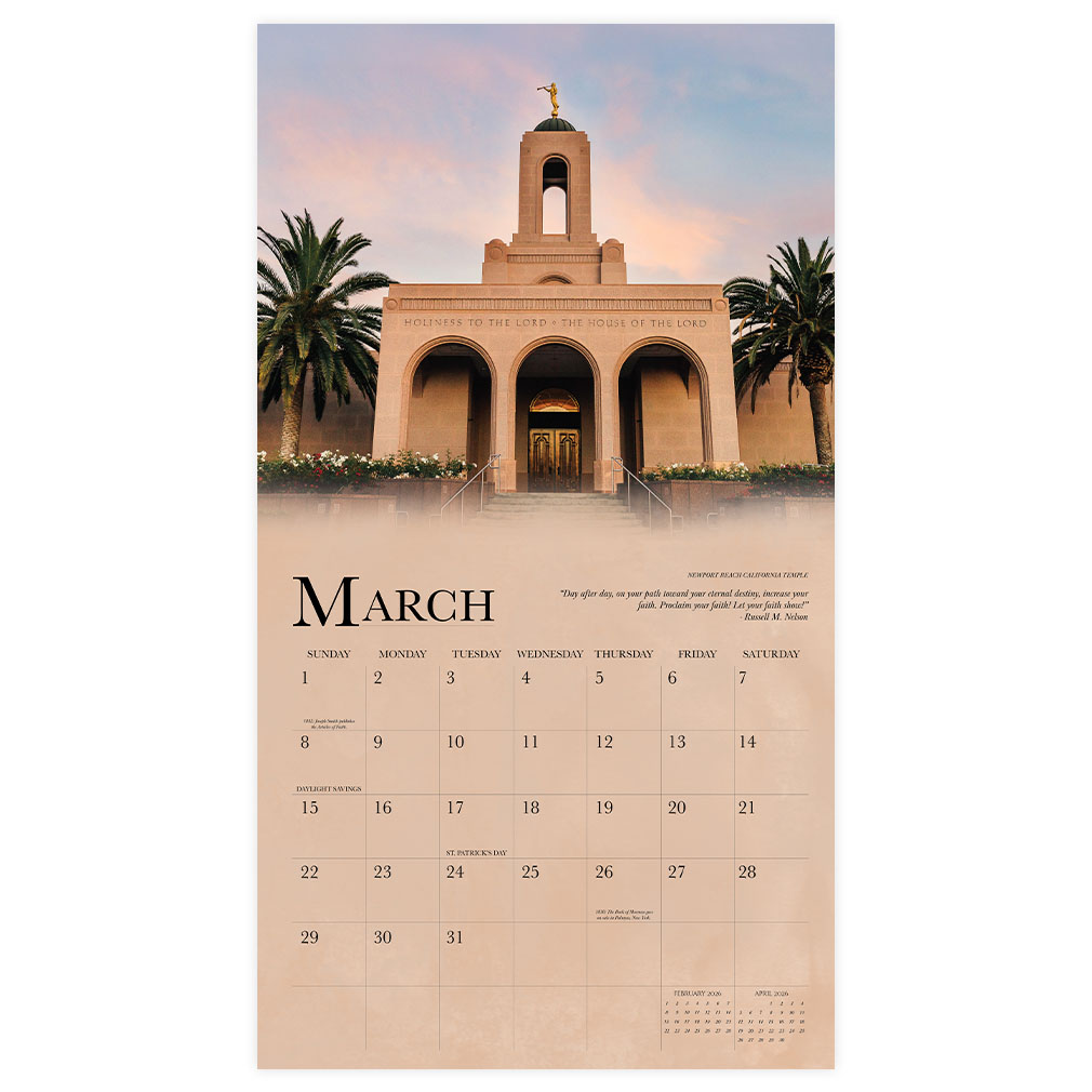 Sacred Temples 2026 Calendar - LDP-TWC-2026