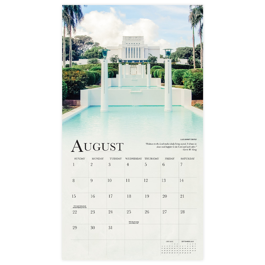Sacred Temples 2027 Calendar - LDP-TWC-2027